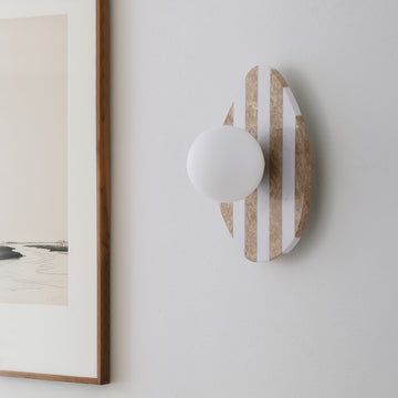 Tivoli 12" Modern Minimalist 1-Light Ovoid Travertine LED Wall Sconce